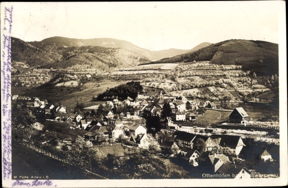 Ak Ottenhöfen in het Zwarte Woud, panorama van de plaats