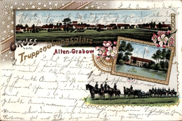 Chromo-Litho Altengrabow Möckern in Saxony Anhalt, military training area, former Gloine, commandant's office