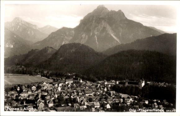 Ak Füssen im Allgäu, Fliegeraufnahme