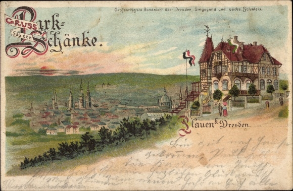 litho Dresden Plauen, parktaverne, panorama