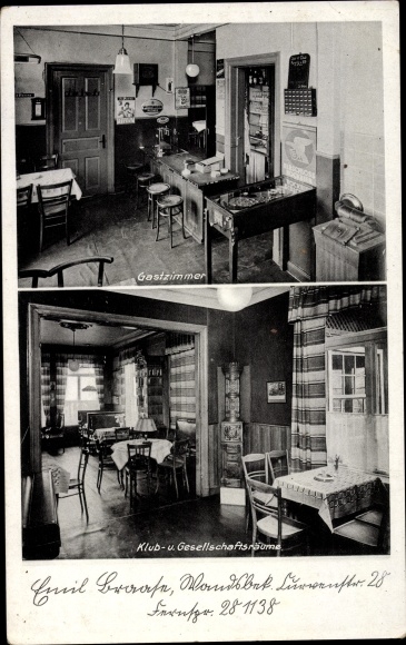 Ansichtkaart Hamburg Wandsbek Marienthal, Emil Braase Inn, Curved Street 28
