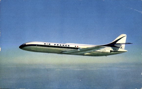 Postcard French passenger aircraft, Air France, Caravelle