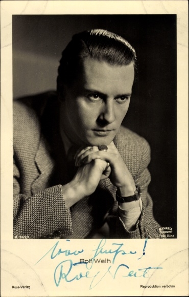 Postcard actor Rolf Weih, portrait, Ross 3322/1, autograph