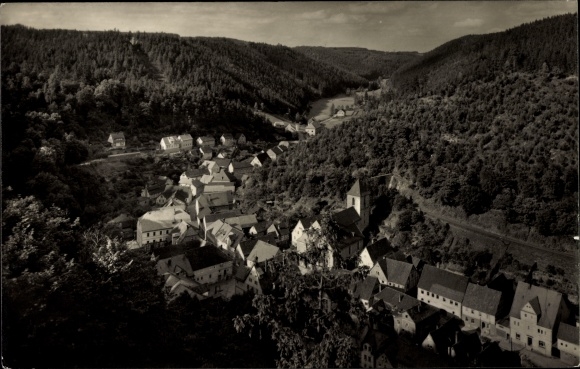 Postcard Ziegenrück on the Saale Thuringia, old town, panorama