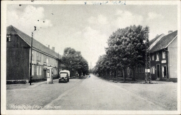 Ansichtkaart Hasselfelde Oberharz am Brocken, Breitestrasse, vrachtwagen