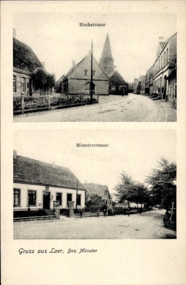 Ak Laer in Westfalen, Hochstraße, Münsterstraße