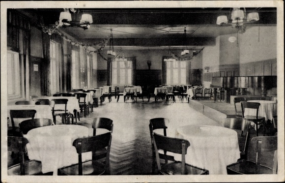 Postcard Dresden Bühlau, Restaurant Kaffee Schnöder, Siegfried Rädel Platz 4, interior view