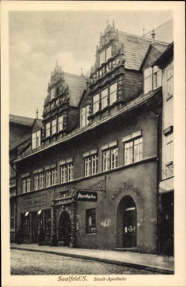 Ak Saalfeld an der Saale Thüringen, Stadt-Apotheke