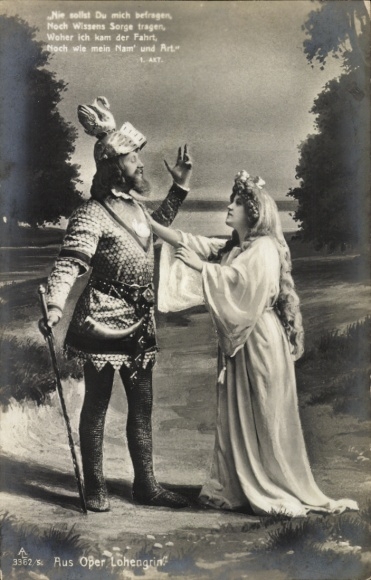 Postcard Opera Lohengrin, Opera Scene
