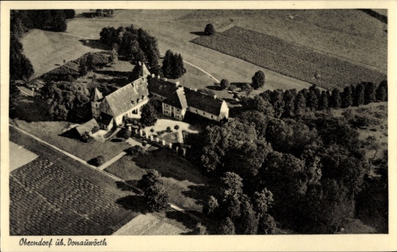 Postcard Oberndorf (near Donauwörth) on the Lech, aerial photograph
