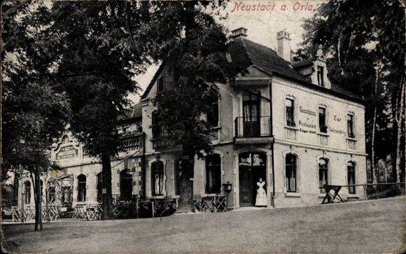 Ak Neustadt an der Orla,  Gaststätte, Restaurant, geschützte Lage, Zivile Preise