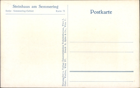 Postcard Steinhaus am Semmering Styria, partial view