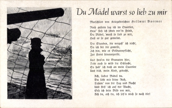 Song Ak Jij, meisje, was zo aardig voor mij, Hellmut Boerner, Wehrmacht-soldaat