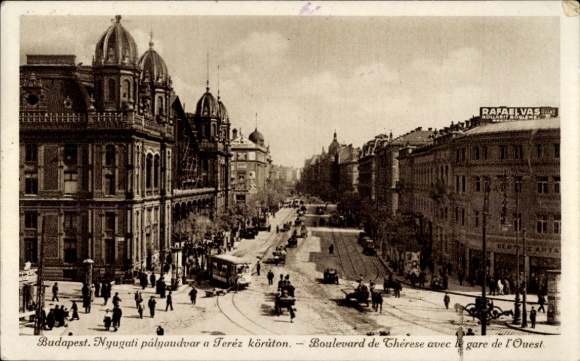 Postcard Budapest Hungary, Westbahnhof am Theresienring