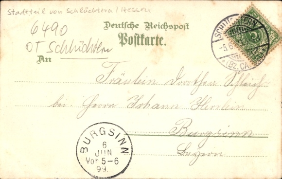 Chromo-Litho Herolz Schlüchtern in Hesse, Brandenstein Castle, New Castle, Herber's Inn