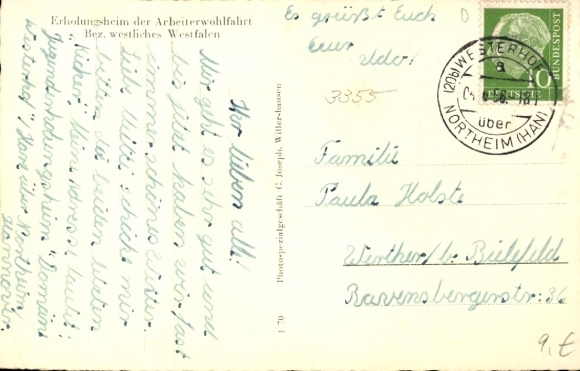 Ak Westerhof Kalefeld am Harz, rusthuis voor arbeiders