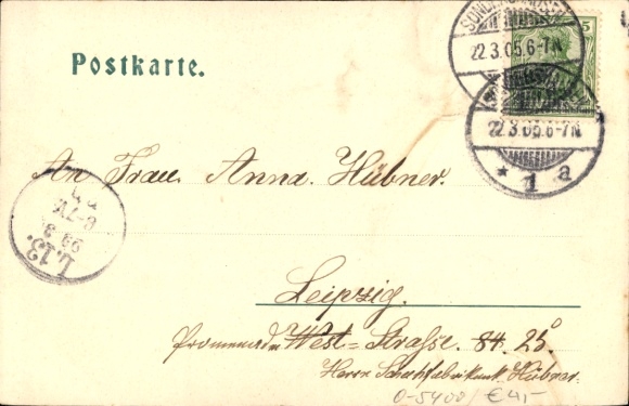 Postcard Sondershausen in the Kyffhäuserkreis Thuringia, bird's eye view of Waldschlösschen, landscape,