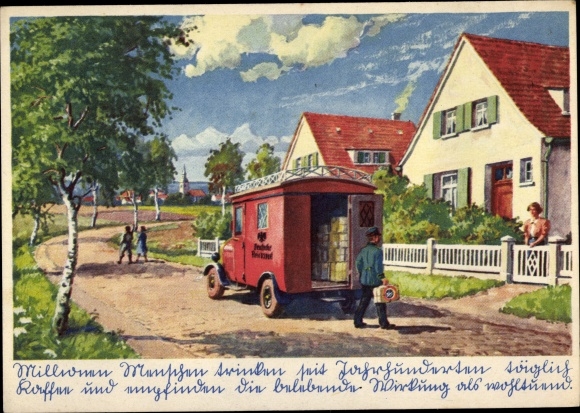 Artist PC Eduscho coffee advertising, German Reichspost car, advertising