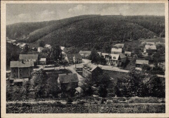 Postcard Niederpöbel Schmiedeberg Dippoldiswalde in the Eastern Ore Mountains, view of the village