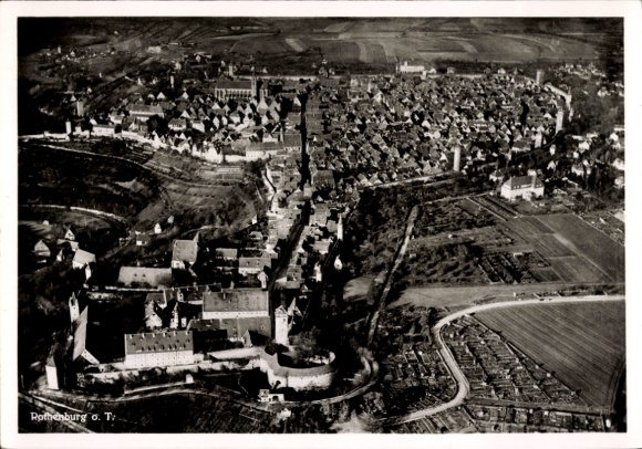 Postcard Rothenburg ob der Tauber Middle Franconia, aerial photograph