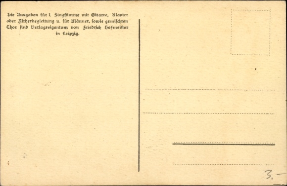 Song Postcard Günther, Anton, Wu da woods murmur hamlich, Erzgebirge dialect No. 30, Spitzberg