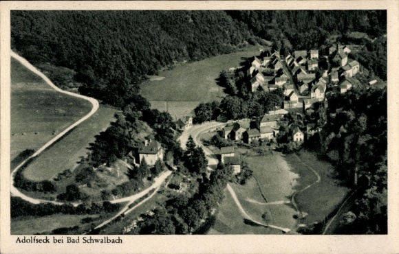 Postcard Adolfseck Bad Schwalbach im Taunus, aerial photograph of the village