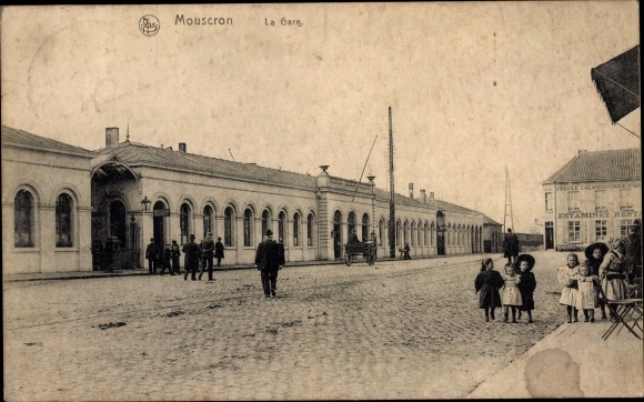 Postcard Mouscron Wallonie Hainaut, La Gare