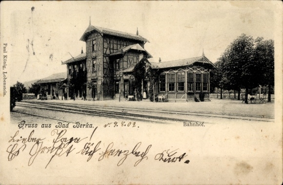 Ak Bad Berka in Thüringen, Bahnhof   Architektur,  von 1902