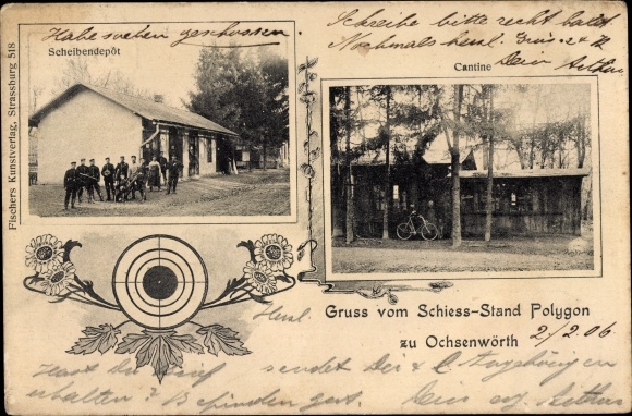 Ak Niederalteich in Neder-Beieren, Ochsenwörth, Polygon-schietbaan, doeldepot, kantine