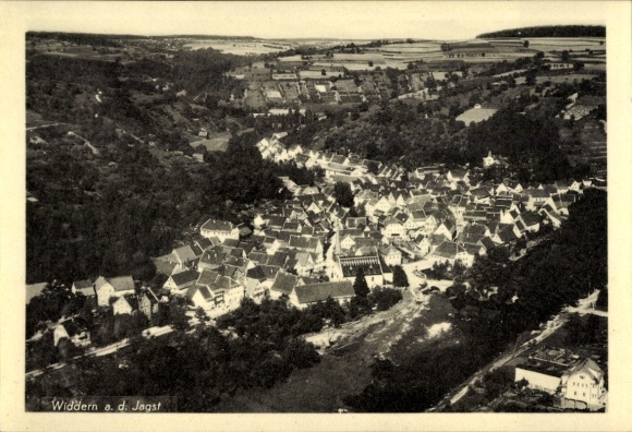 Postcard Widdern on the Jagst Württemberg, aerial photograph