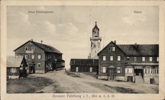 Ak Feldberg im Schwarzwald, Altes Feldberghaus, Sturm, Gasthaus, 881 m ü. d. M.