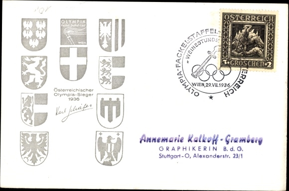 Artist PC Vienna, Olympic torch relay, Heldenplatz, Olympia 1936