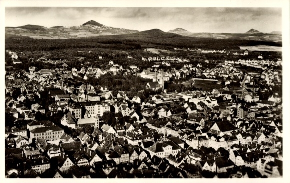 Postcard Göppingen in Württemberg, aerial photograph, Hohenstaufen, Stuffen