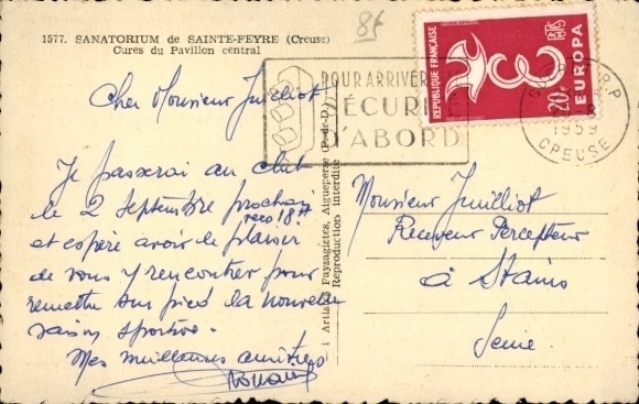 Ak Sainte Feyre Creuse, Sanatorium, Cures du Pavillon central