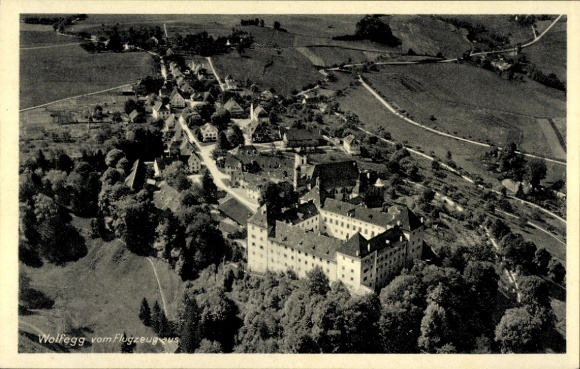 Ak Wolfegg im Allgäu, Flugzeugaufnahme