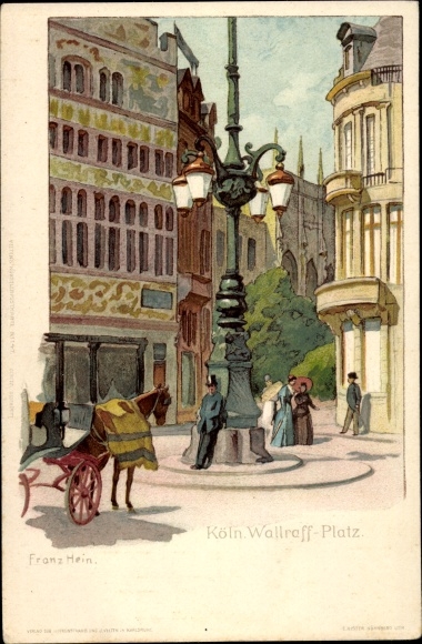 Kunstenaarskaart Hein, Franz, Keulen aan de Rijn, Wallraff Platz