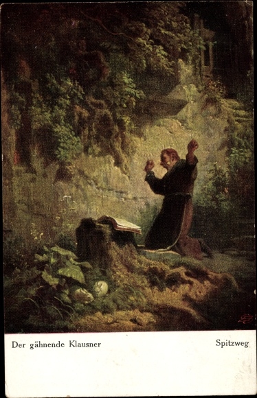 Artist Postcard Spitzweg, C., Yawning Hermit