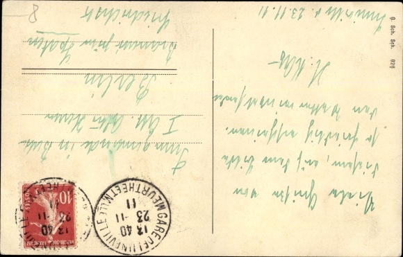 Postcard Avricourt German Deutsch Avricourt Meurthe et Moselle, Franco-German border