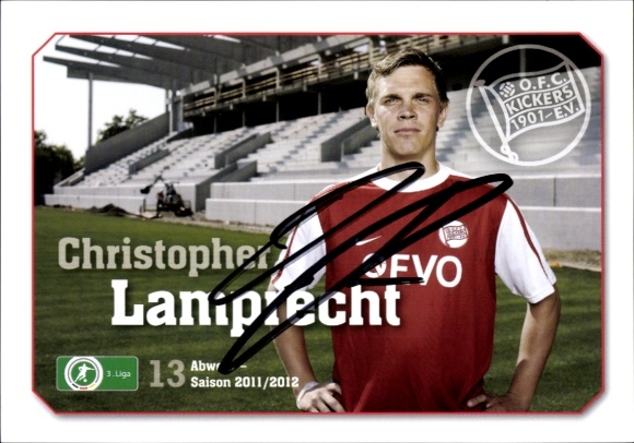 Autogrammkarte Fußballer Christopher Lamprecht, Kickers Offenbach, Autogramm