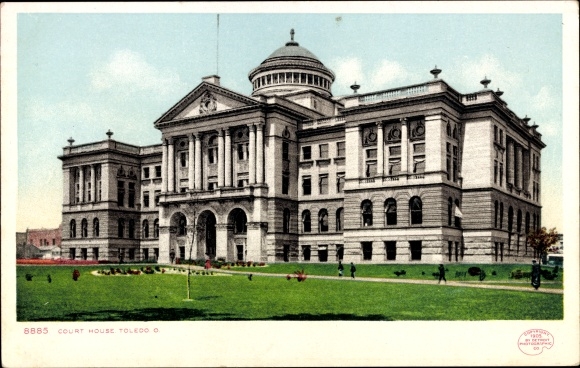 Briefkaart Toledo Ohio de VS, gerechtsgebouw