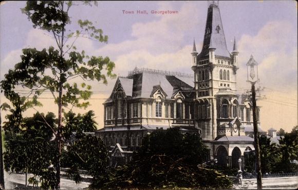 Postcard Georgetown Guyana, Town Hall