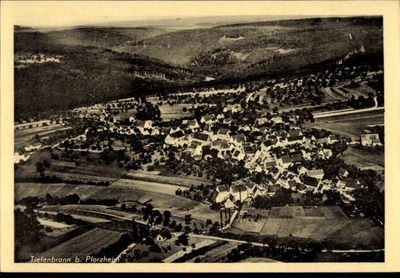 Postcard Tiefenbronn in Enzkreis, aerial photograph