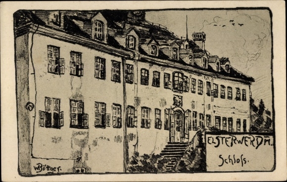 Artist PC W. Röttger, Elsterwerda in Brandenburg, castle