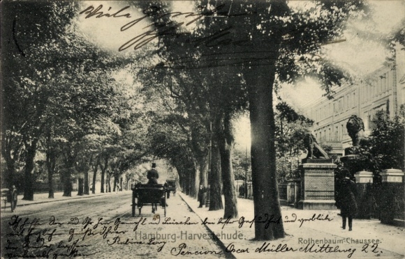 Postcard Hamburg Eimsbüttel Harvestehude, Rothenbaum-Chaussee