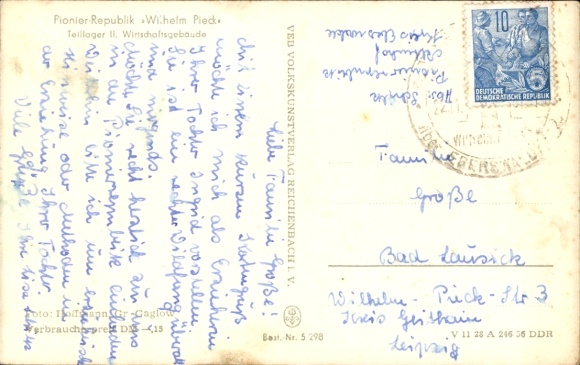 Postcard Altenhof Schorfheide, Pioneer Republic Wilhelm Pieck, Part Camp II, Farm Building