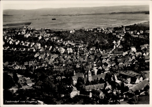 Postcard Denkendorf in Württemberg, aerial photograph