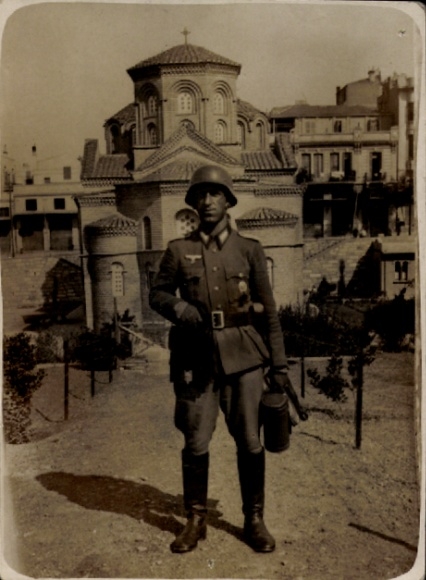 Photo Saloniki Thessaloniki Greece, Wehrmacht soldier, officer, II WW