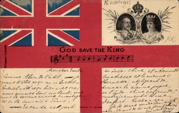 liedje Ak God red de koning, koning Edward VII, koningin Alexandra van Denemarken