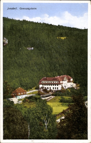 Ak Jonsdorf in der Oberlausitz Sachsen, Genesungsheim, hügelige Umgebung, malerische Aussicht