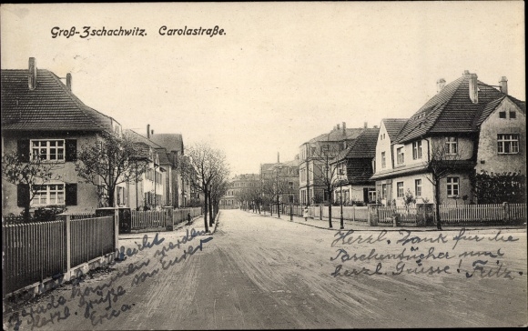 Briefkaart Dresden Leuben Großzschachwitz, Carolastrasse